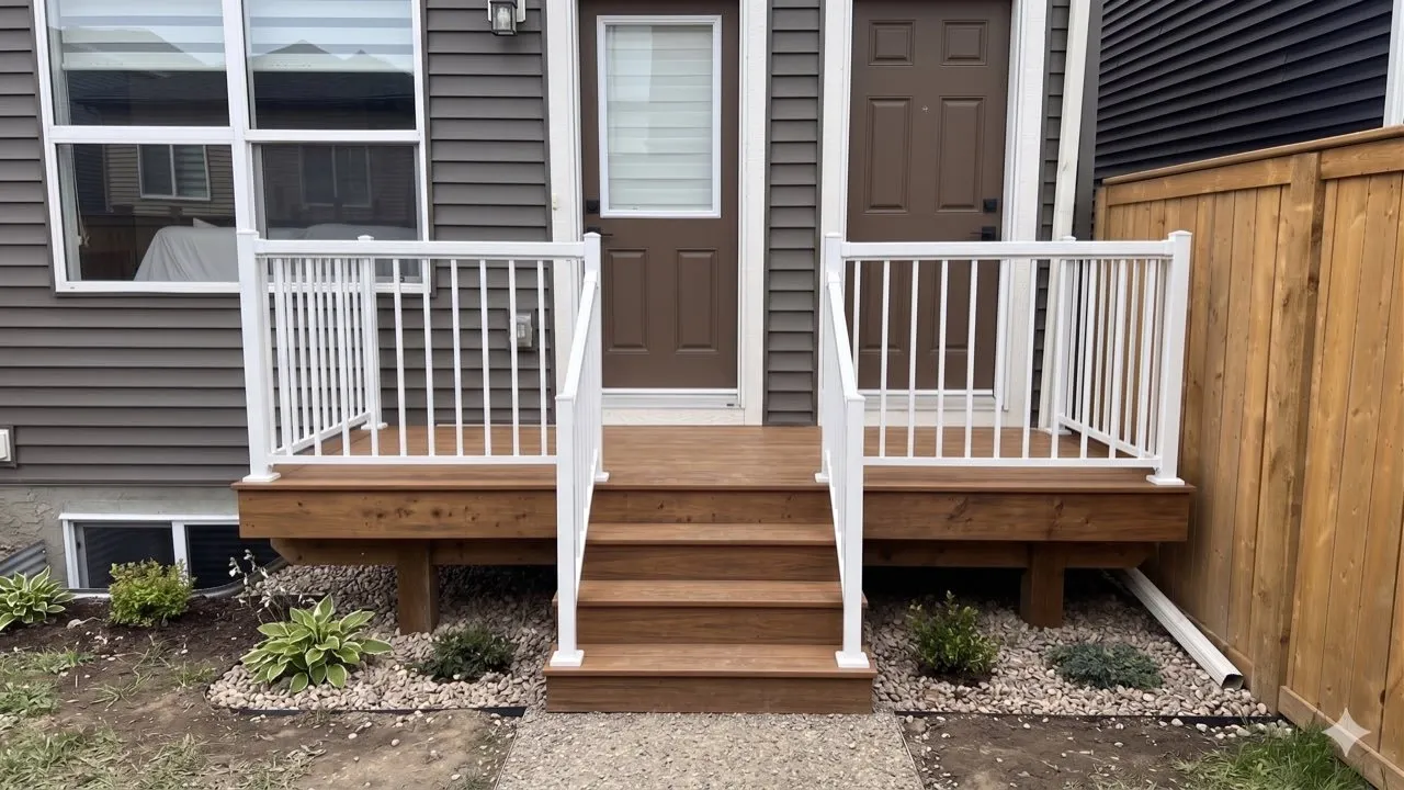 Rear deck, stairs and railings