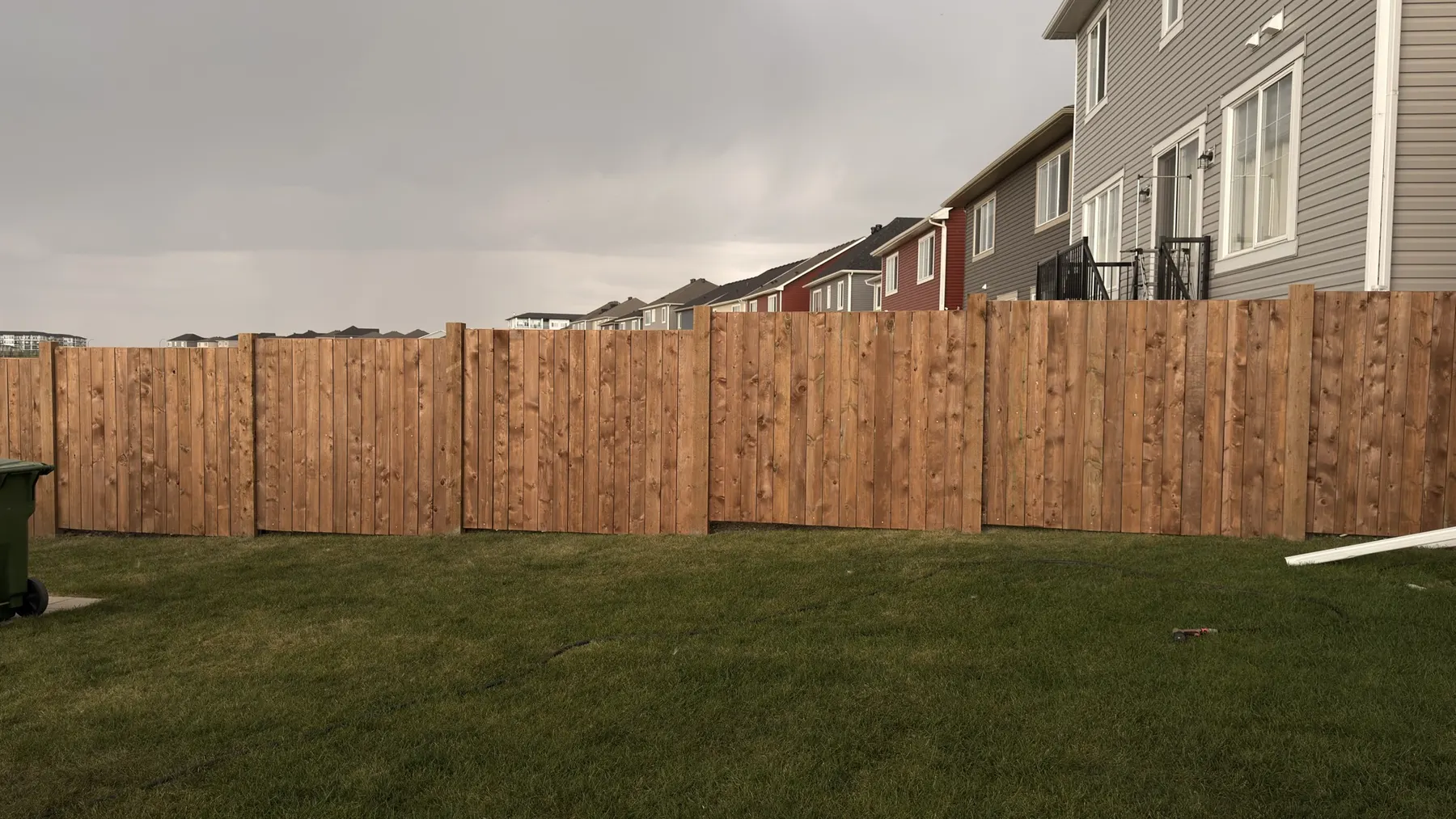 Completed backyard privacy fence