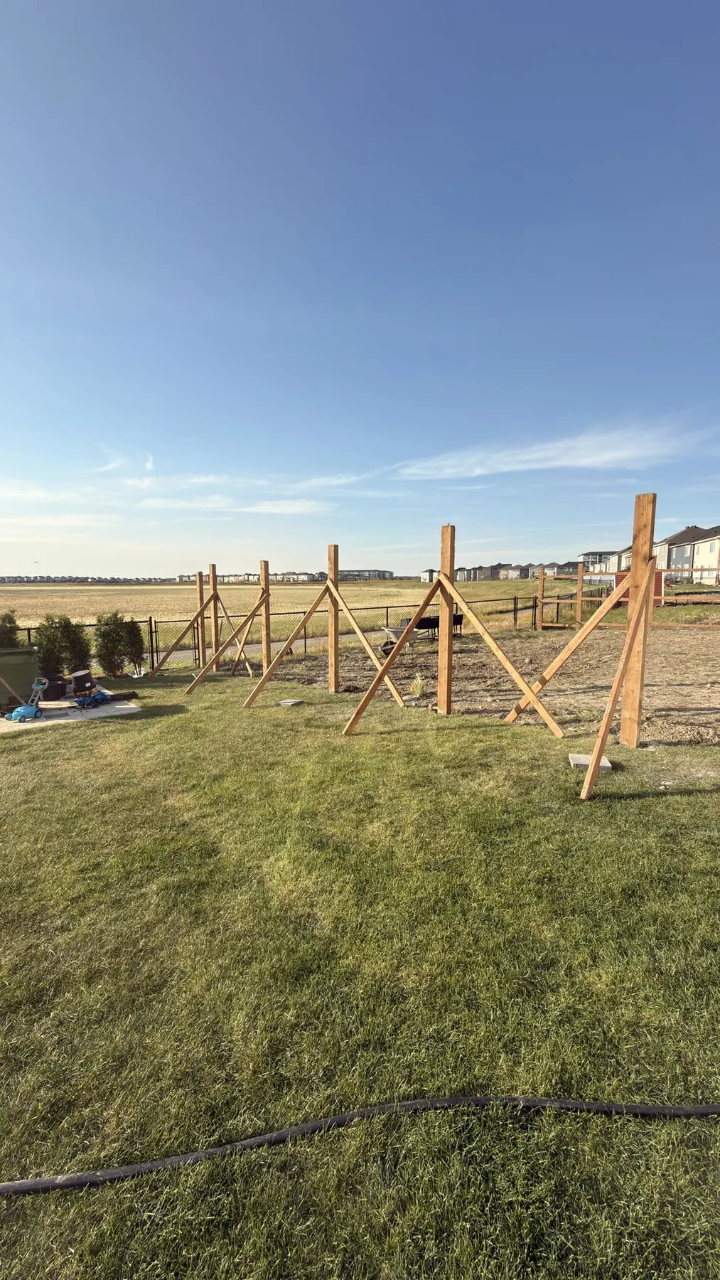 Posts set and braced