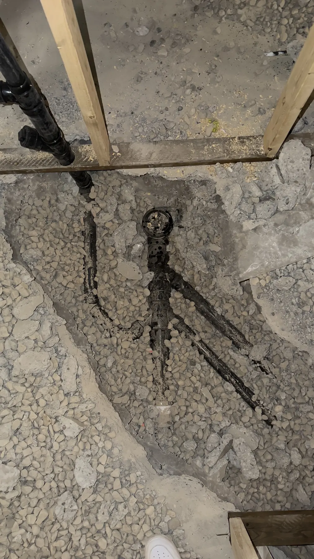 Drain lines under the slab