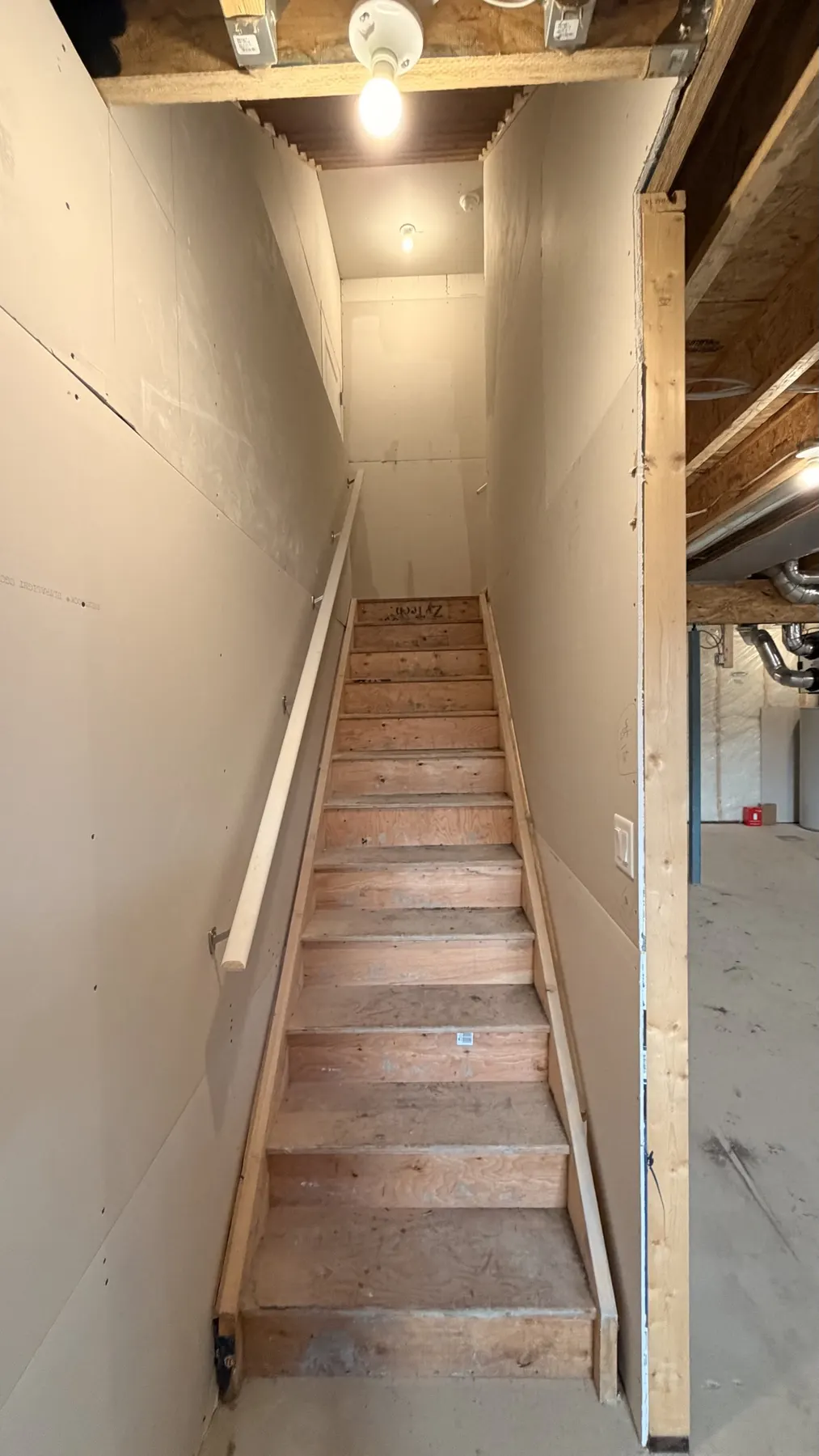 Basement stairs before framing