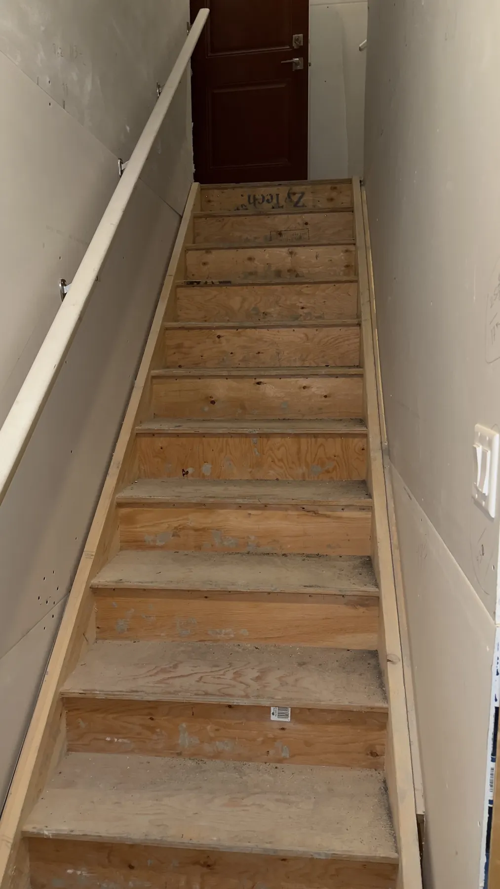 Stairs framed and closed