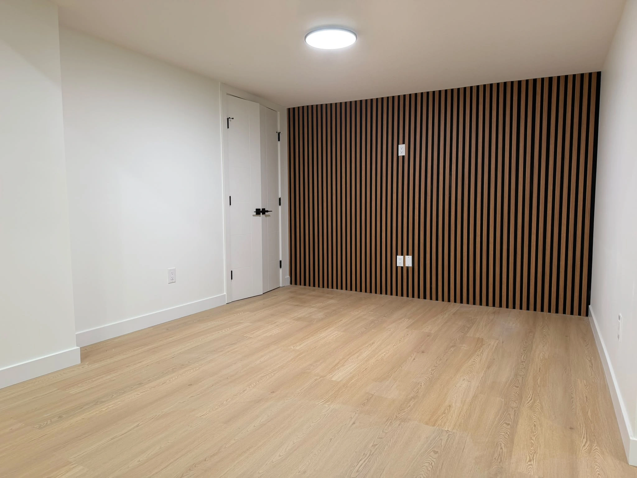 Walnut slat feature wall